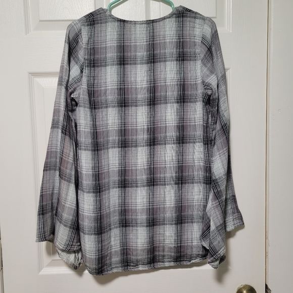 Free people × CP Shades black and gray plaid tunic - Picture 3 of 10